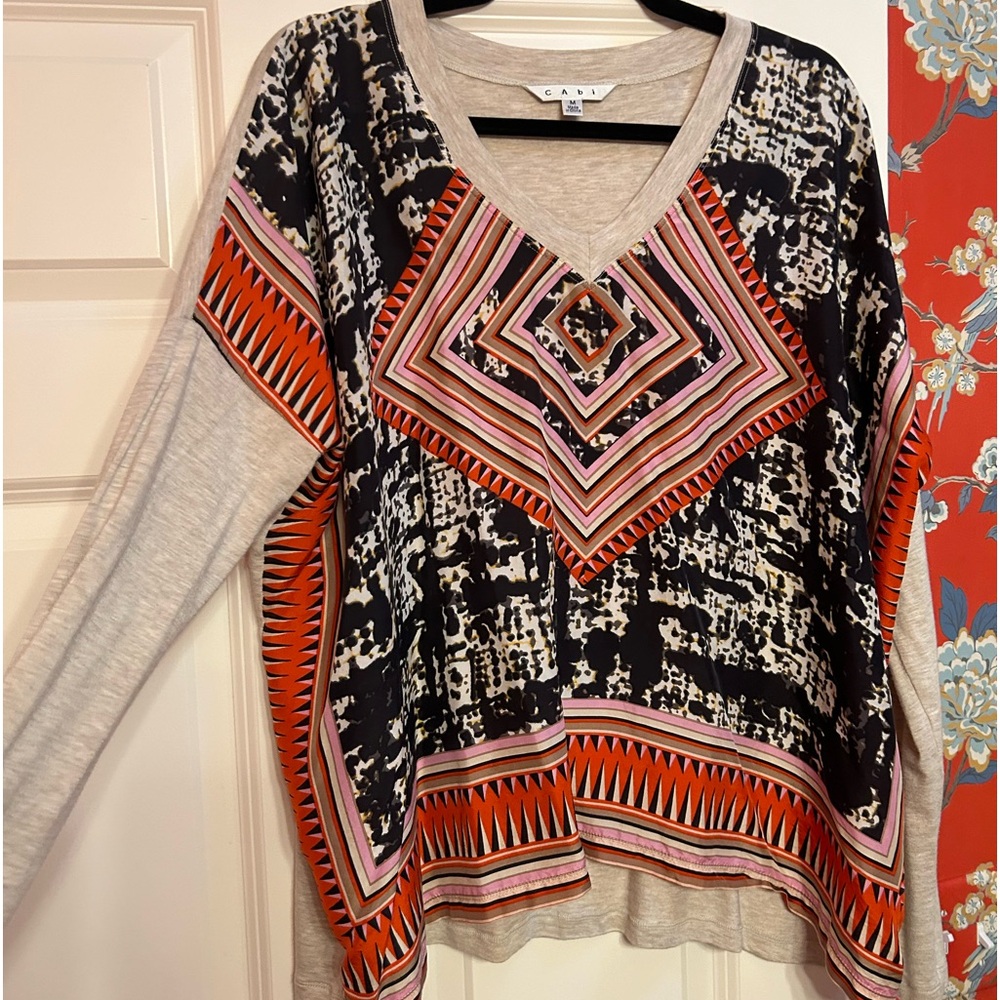 Cabi transition into Fall too! Vibrant colors.  Great with jeans!  Size M